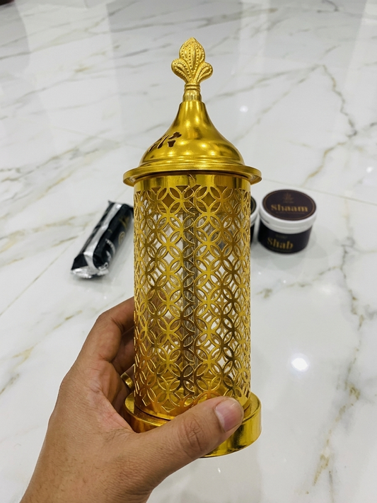 Shahi Gold Burner Set with 2 Premium Bakhoors + Coals