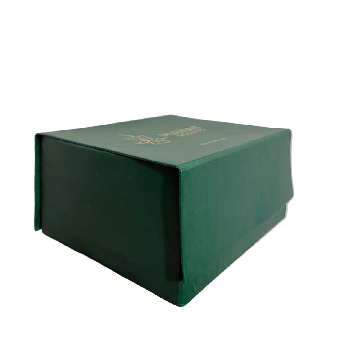 Green Hayat Scents gift box with gold lettering on lid