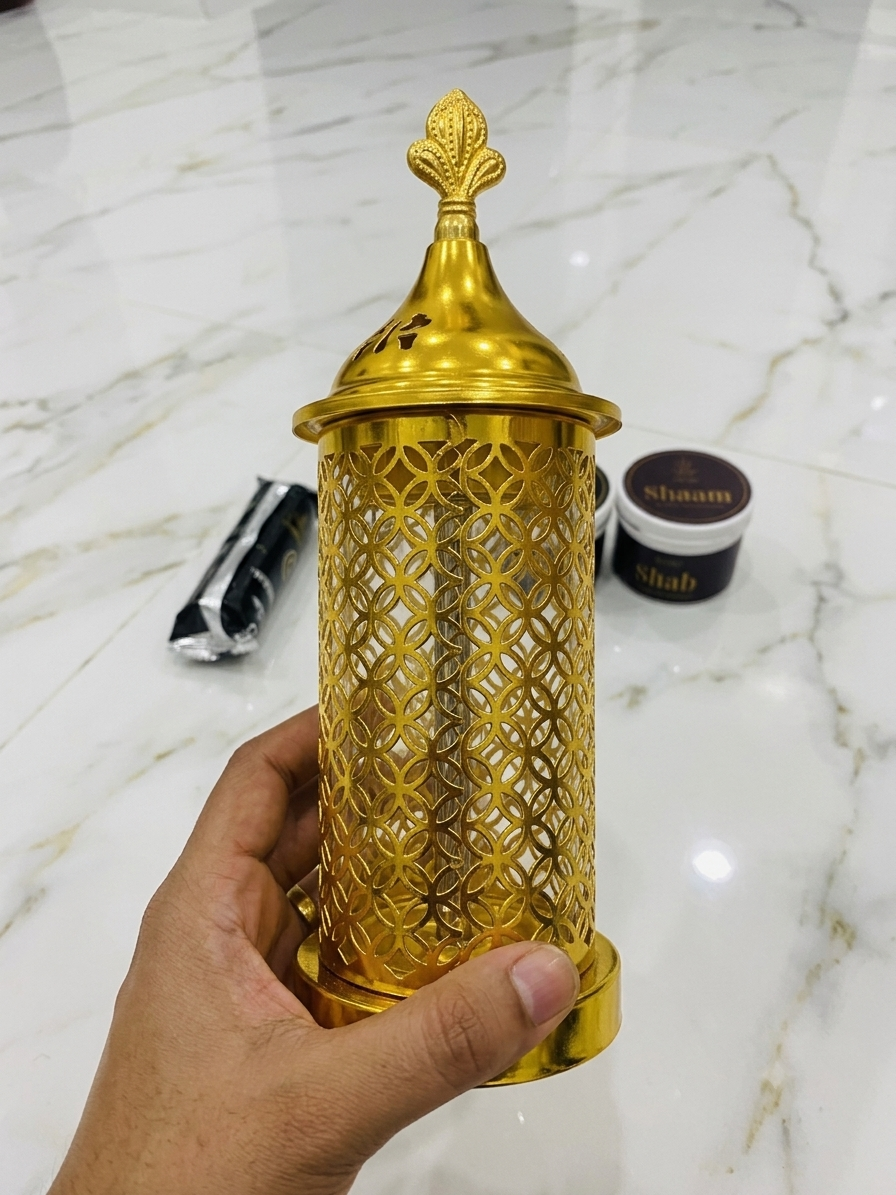 Shahi Gold Burner Set with 2 Premium Bakhoors + Coals