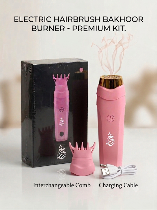 Premium 2-in-1 Electric Hairbrush Bakhoor Burner | Rechargeable Burner | FREE Delivery
