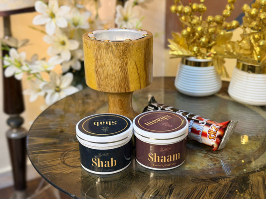 Wooden Bakhoor Burner Set with 2 Premium Bakhoors + Coals